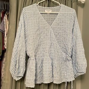 Peplum Hudson North NWOT plaid wrap blouse